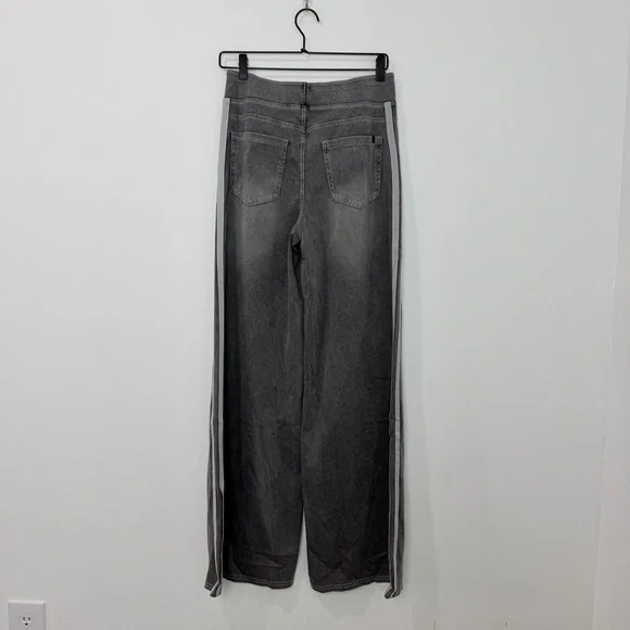 Halara Flex High Waisted Stripe Wide Leg Flowy Washed Casual Jeans Pockets M - Picture 3 of 7